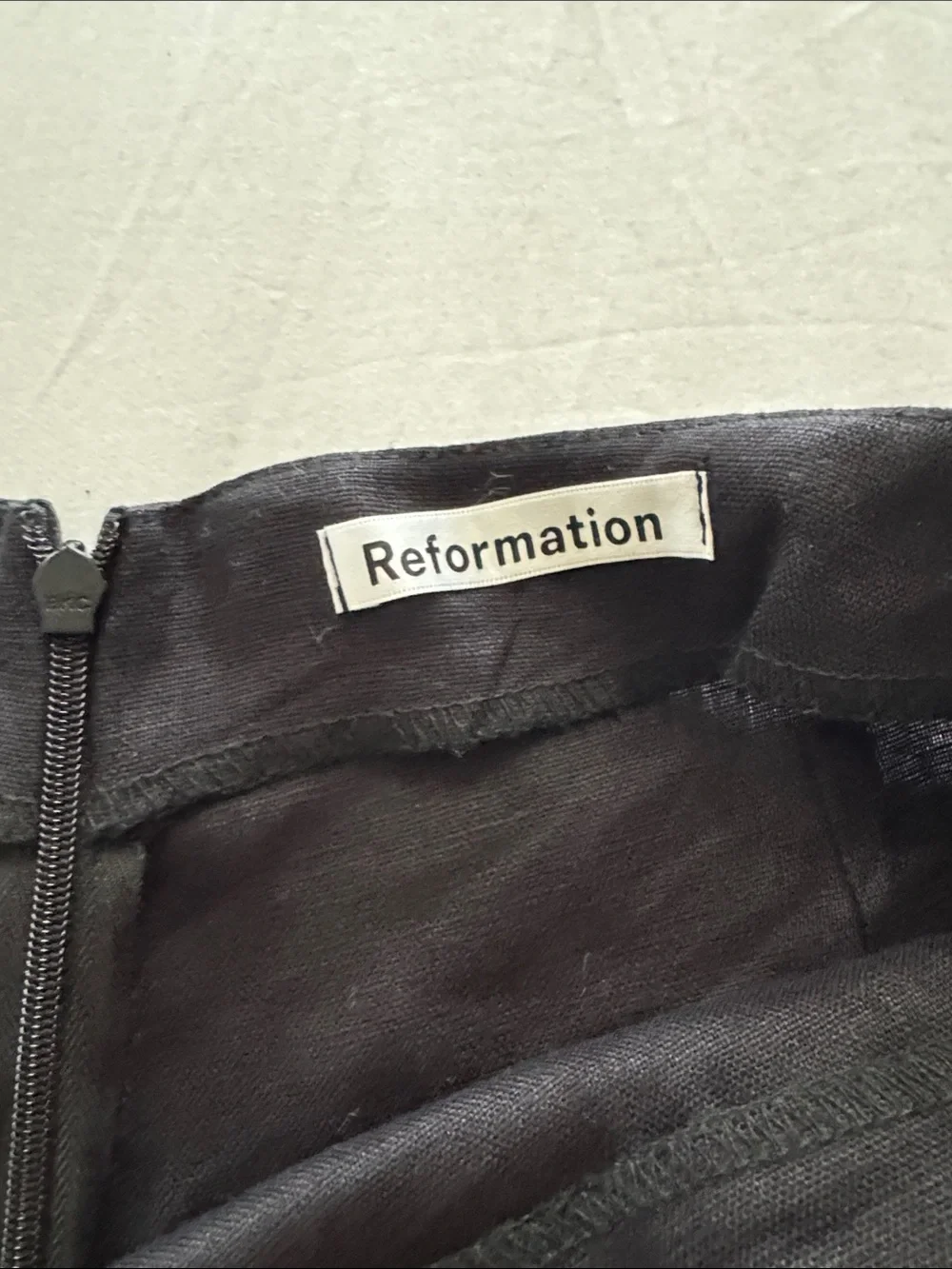 Reformation Linen Wide-Leg Black Pants